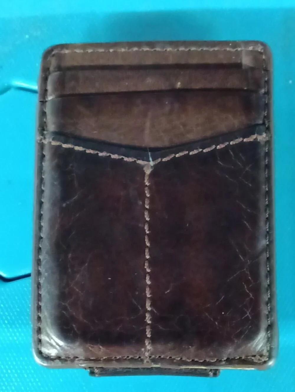 Fossil Dark Brown Leather Clip Wallet